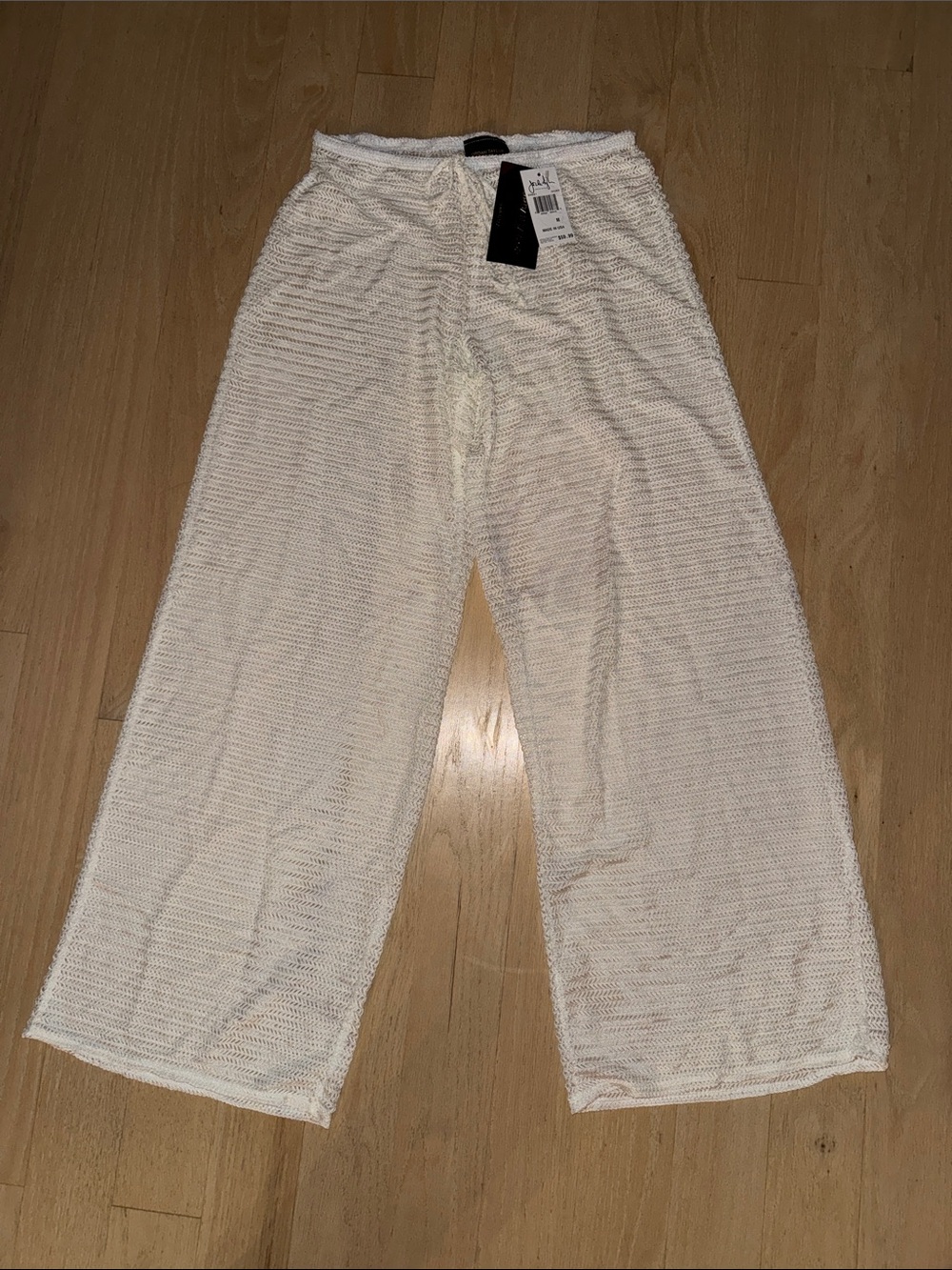 Jordan Taylor Ivory Wide-Leg Knit Lounge Pants